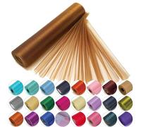 Rollos de organza Trimming Shop con purpurina para bodas, Navidad, fajines para sillas, caminos de mesa, decoración, de 29 cm x 25 m, chocolate, 29CM