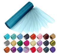 Rollos de organza Trimming Shop con purpurina para bodas, Navidad, fajines para sillas, caminos de mesa, decoración, de 29 cm x 25 m, turquesa, 29CM