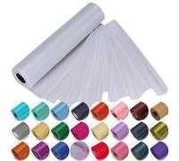 Rollos de organza Trimming Shop con purpurina para bodas, Navidad, fajines para sillas, caminos de mesa, decoración, de 29 cm x 25 m, Blanco, 29CM