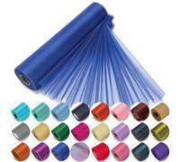 Rollos de organza Trimming Shop con purpurina para bodas, Navidad, fajines para sillas, caminos de mesa, decoración, de 29 cm x 25 m, azul real, 29CM