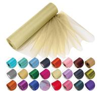 Rollos de organza Trimming Shop con purpurina para bodas, Navidad, fajines para sillas, caminos de mesa, decoración, de 29 cm x 25 m, crema, 29CM