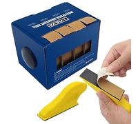 Rollos de papel de lija surtidos de gancho y bucle, rollo de papel de lija de 4 granos 150 240 320 400 grano cada rollo de 1 pulgada x 19.7 pies rollos de tela de lija con 2 microlijadoras