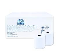 Rollos de Papel Sin Carbono Double Dragon 76x76mm, una capa, para impresoras de cocina, calculadoras y cajas registradoras no térmicas (Star, Clover, Bixolon). Pack de 20 rollos