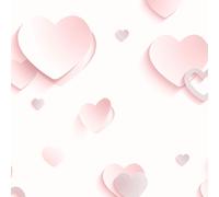 Rollos De Papel Tapiz De Corazones En 3D Con Brillo Rosa - Muriva J92603 Nuevo