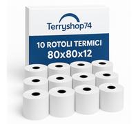 Rollos de papel térmico 80 x 80 mm x 80 mm x 80 m, homologados con núcleo de 12 mm, sin BPA, alta calidad para cajas registradoras, impresoras POS, terminales de pago - Rollos resistentes y