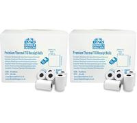 Rollos de Papel Térmico Double Dragon 57 x 30 mm para Recibos PDQ | Libre de BPA | Compatible con Impresoras SumUp, Ingenico, PayZone, Verifone, Clover, Terminales Zettle - 20 Rollos (Paquete de 2)