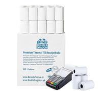 Rollos de Papel Térmico Double Dragon 57x40 mm para PDQ, POS y Máquinas de Tarjetas de Crédito - Ingenico, Verifone, Barclays (100 Rollos)