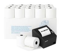 Rollos de papel térmico, Papel Impresora Térmica, Rollo de Recibo Térmico, Apto para Impresora EPOS, Terminal POS, Datafono, Caja Registradora, Báscula, Tamaño 80x80 mm, Pack de 32 rollos