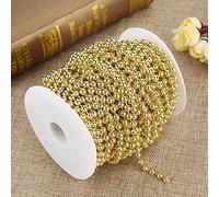 Rollos de Perlas Artesanales 82 pies cadena decorativa para bodas delicada suministros de banquetes for celebraciones nupciales(Oro)