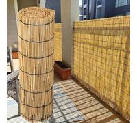 Rollos de valla decorativa de bambú ecológicos para balcón, patio, jardín y patio trasero, valla de privacidad al aire libre (183 x 457 cm, 6 x 15 pies)