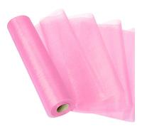 Rollos Organza, Rollo Organza Transparente, Rollo Organza Tul Cinta para Decoración Mesa Boda, Arcos Silla, Caminos Mesa, Favores Fiesta (Rosado)