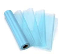 Rollos Organza, Rollo Organza Transparente, Rollo Organza Tul Cinta para Decoración Mesa Boda, Arcos Silla, Caminos Mesa, Favores Fiesta (Cielo Azul)