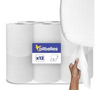 Rollos Papel Industrial | 12 Rollos 100 m/Rollo | Papel Secamanos, Papel Mecha Absorbente y Resistente
