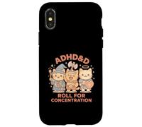 Rollos RPG Gamer ADHD&D para concentración, gato geek, hombres y mujeres Carcasa para iPhone X/XS