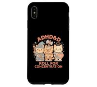 Rollos RPG Gamer ADHD&D para concentración, gato geek, hombres y mujeres Carcasa para iPhone XS Max