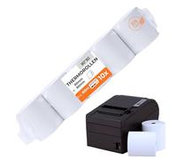 Rollos térmicos de 80 mm x 80 m x 12 mm, para caja registradora, impresora de recibos, papel térmico, sin BPA (10)
