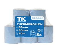 Rollos térmicos de 80 mm x 80 m x 12 mm [para impresoras de recibos como Epson, IBM & co.] - Rollos de papel térmico 80 x 80 x 12 mm - Adecuado para sistemas de impresión con necesidades de papel de