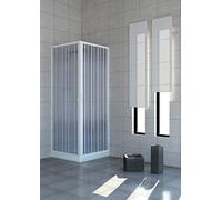 Rollplast BLUN2CONCC28080080 - Mampara para ducha, PVC, : 80 x 80 x 185 cm, 2 puertas laterales, color blanco