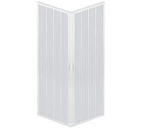 ROLLPLAST PINTO Box Doccia a Soffietto Modello Liberté, Angolare Riducibile, Cabina Doccia Salvaspazio in PVC Colore Bianco Pastello Made in Italy, arredo bagno, 80x80 cm