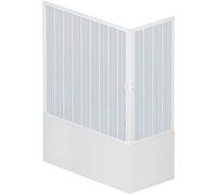 ROLLPLAST PINTO Box Vasca a Soffietto Modello Liberté, Due Lati con Due Ante ad Apertura Angolare, Cabina Doccia Salvaspazio in PVC Colore Bianco Made in Italy, arredo bagno, 70x150 cm