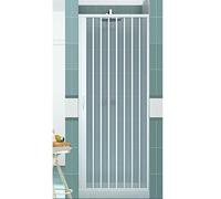 ROLLPLAST PINTO Mampara de ducha de PVC reducible, fuelle lateral, nicho reversible, fabricado en Italia (de 100 a 80 cm)