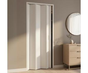ROLLPLAST PINTO Puerta plegable interior PINTO, modelo estándar extra, en PVC, reversible y ajustable, para bricolaje, fabricada Italia, decoración del hogar, blanca, 83 x 214 cm