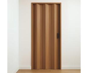 ROLLPLAST PINTO Puerta plegable interior PINTO, modelo estándar extra, en PVC, reversible y ajustable, para bricolaje, fabricada Italia, decoración del hogar, nogal, 83 x 214 cm