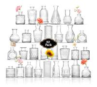 ROLLSCERAY Jarrones de brotes a granel, 30 jarrones de vidrio para centros de mesa, jarrones pequeños para flores, jarrones pequeños para centros de mesa, mini jarrones, jarrones vintage, jarrones