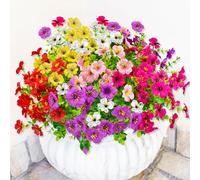 ROLLWAY 9 paquetes de flores artificiales para exteriores, flores artificiales como reales, flores artificiales para balcón, plantas artificiales, exteriores, plantas de balcón, resistentes a la