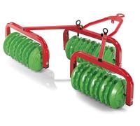 Rolly Toys -123841 - Máquina de arado para Tractor de Juguete (90 cm), Color Rojo y Verde