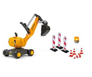 Rolly Toys 421220 - Kit de construcción con rollyDigger y Accesorios de Seguridad (Juego con Excavadora, 3 balizas de conducción, 4 pilones y luz Intermitente, Giratorio, a Partir de 3 años)