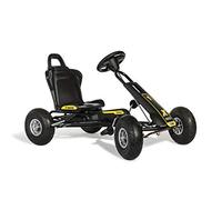 ROLLY TOYS Vehículos de ped Ferbedo Go AT X-Racer (Kart en Negro con Volante de Sonido y neumáticos a Partir de Aprox. 3-8 años) 105007, Color Amarillo, 102 x 60 x 64 cm