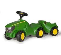 Rolly Toys Minitrac John Deere 6150R con remolque rollyMinitrac (remolque basculante, compartimento de almacenamiento bajo el capó, volante con bocina, para niños a partir de 1,5 años)