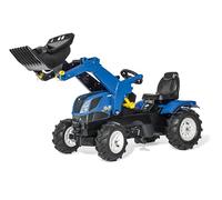 Rolly Toys RollyTrac New Holland 611270-Tractor a Pedales (para niños de 3 a 8 años, Ruedas neumáticas, Asiento Ajustable, Color Azul y Negro, 142 x 81 x 53 cm (61/127/0)
