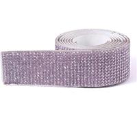 Rolo de colores DIY, decoración del hogar, Cinta autoadhesiva de diamantes de imitación, cinta de cristal con purpurina, pegatinas de diamantes(Crystal purple,1.4cm)
