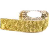 Rolo de colores DIY, decoración del hogar, Cinta autoadhesiva de diamantes de imitación, cinta de cristal con purpurina, pegatinas de diamantes(Lemon Yellow,2.7cm)