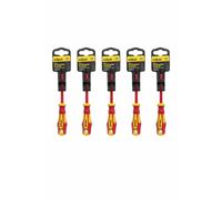 Rolson 29130 - Destornillador VDE ranurado de 3 x 75 mm (paquete de 5 unidades)