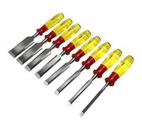 Rolson 56180 Juego de 8 cinceles de madera con mango transparente