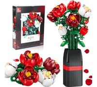rolu Juego de construcción de ramo de flores, 761 piezas Home Forever Rose Decor Plant Building Kits con maceta para construir, regalos para decoración del hogar y oficina, cumpleaños, vacaciones de