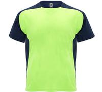 ROLY Camiseta Bugatti 6399 Unisex Verde FLÚOR/Marino 22255 S
