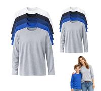 Roly Pack 5 Camisetas Manga Larga Multicolor Unisex - 100% Algodón - Adultos y Niños - Básicas Cómodas y Resistentes (FR/ES, Letras, 5 años)