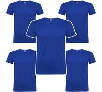 Roly Pack de 5 ó 10 Camisetas, Beagle, 100% Algodón para Hombre, Camisetas Manga Corta Básicas, Uso Diario. (FR/ES, Letras, M, Regular, Regular, 5, Royal)