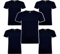 Roly Pack de 5 ó 10 Camisetas, Beagle, 100% Algodón para Hombre, Camisetas Manga Corta Básicas, Uso Diario. (FR/ES, Letras, M, Regular, Regular, 5, Marino)