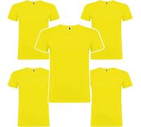 Roly Pack de 5 ó 10 Camisetas, Beagle, 100% Algodón para Hombre, Camisetas Manga Corta Básicas, Uso Diario. (FR/ES, Letras, 3XL, Regular, Regular, 5, Amarillo)
