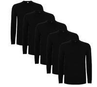Roly Pack de Camisetas Hombre Extreme, Camiseta Manga Larga Hombre, 100% Algodón, Ideal para Todas Las Estaciones, Confort y Estilo en Cada Uso (FR/ES, Letras, M, Regular, Regular, 5, Negro)
