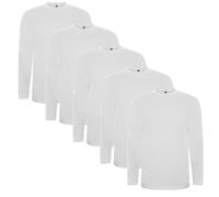 Roly Pack de Camisetas Hombre Extreme, Camiseta Manga Larga Hombre, 100% Algodón, Ideal para Todas Las Estaciones, Confort y Estilo en Cada Uso (FR/ES, Letras, M, Regular, Regular, 5, Blanco)