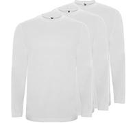 Roly Pack de Camisetas Hombre Extreme, Camiseta Manga Larga Hombre, 100% Algodón, Ideal para Todas Las Estaciones, Confort y Estilo en Cada Uso (FR/ES, Letras, M, Regular, Regular, 3, Blanco)