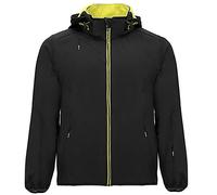 Roly R6428 Siberia - Chaqueta de hombre Softshell cortavientos impermeable con capucha y forro polar, Negro , XXL