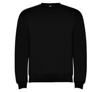 ROLY Sudadera con Cuello, puños y Cinturilla de Punto canalé 1x1 con Elastano. Cubre Costuras Reforzado en Cuello. (9/10, Negro)