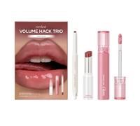 rom&nd Set Volume Hack Trio Sweet Fig | Combo labial coreano para labios voluminosos, hidratados y brillantes | Kit 3 en 1